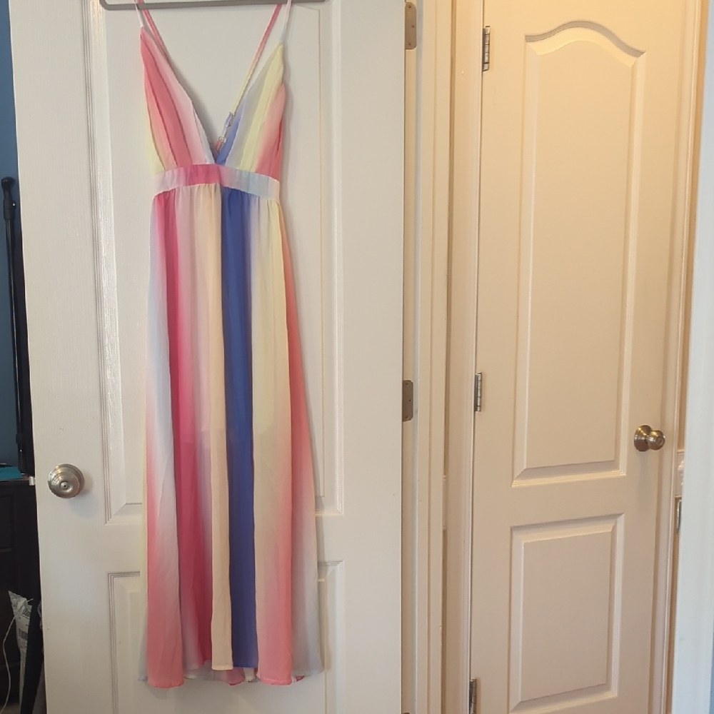 Multicolor Striped Maxi Dress
